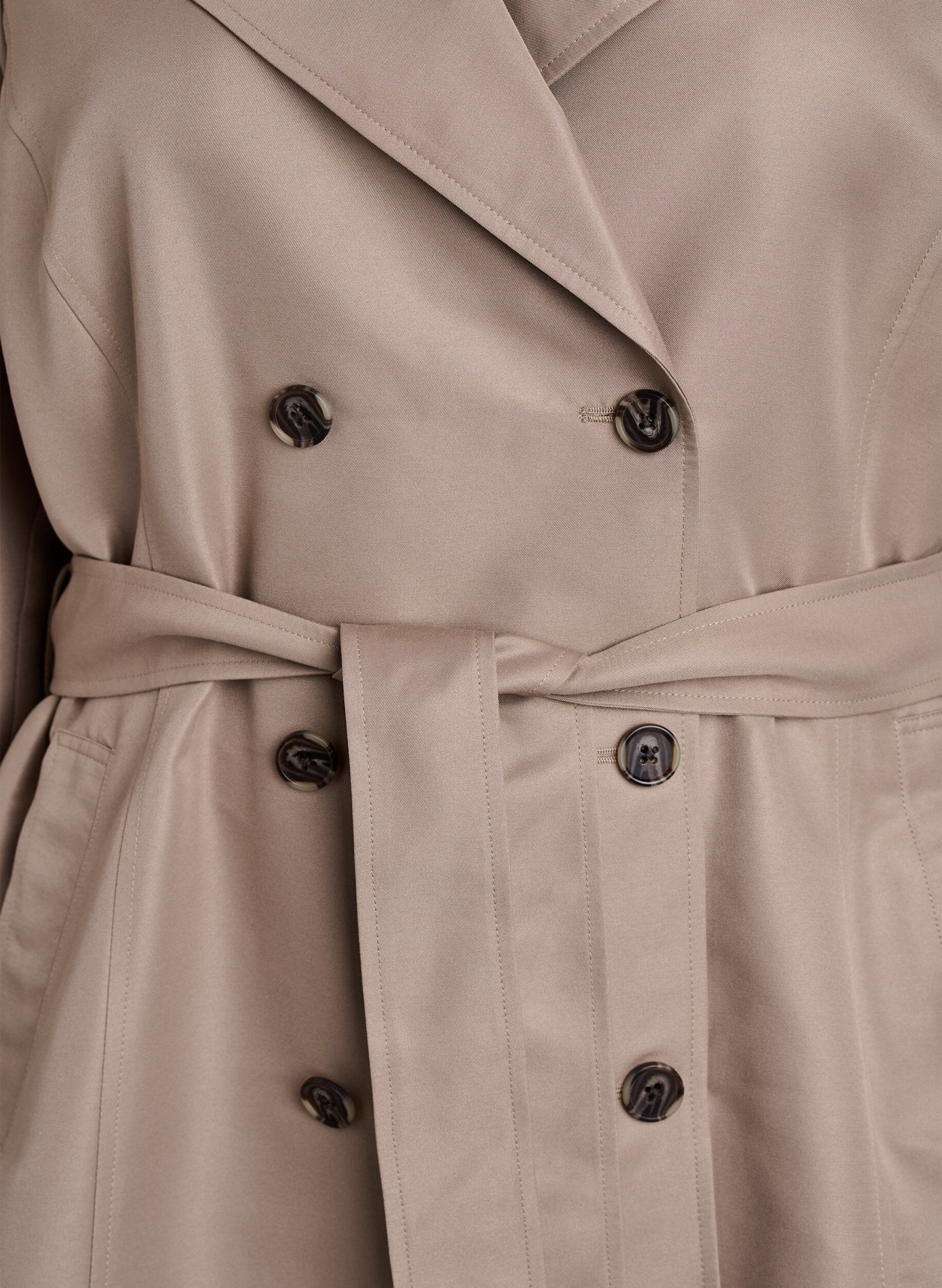 ZizziKorte trenchcoat met riem, Grijs, Packshot image number 2