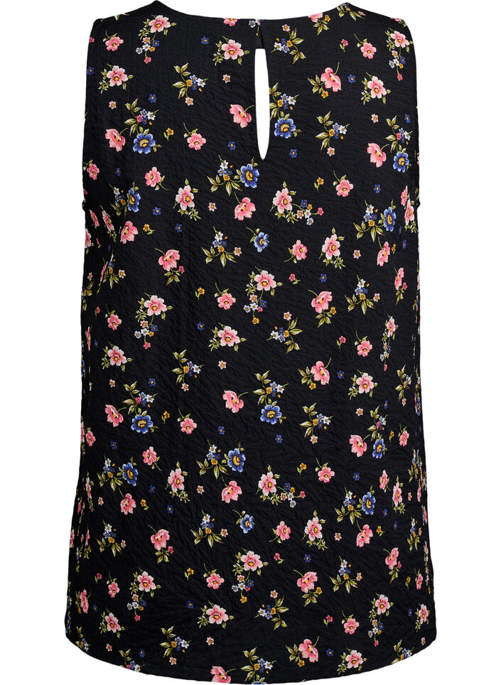 Mouwloze top met textuur, Zwart, Packshot image number 1