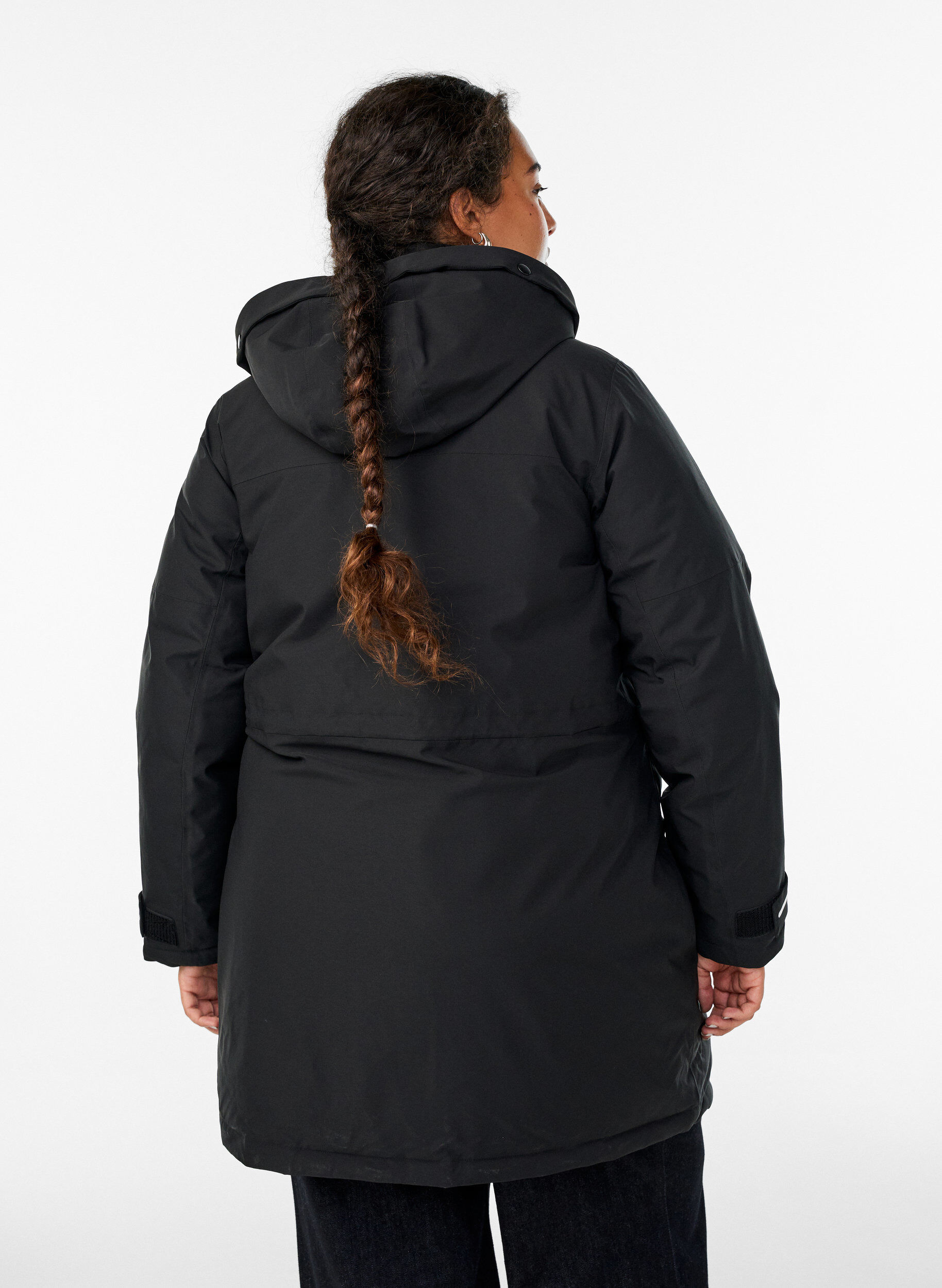 ZizziWaterafstotende parka met capuchon en functionele details, Zwart, Model image number 2