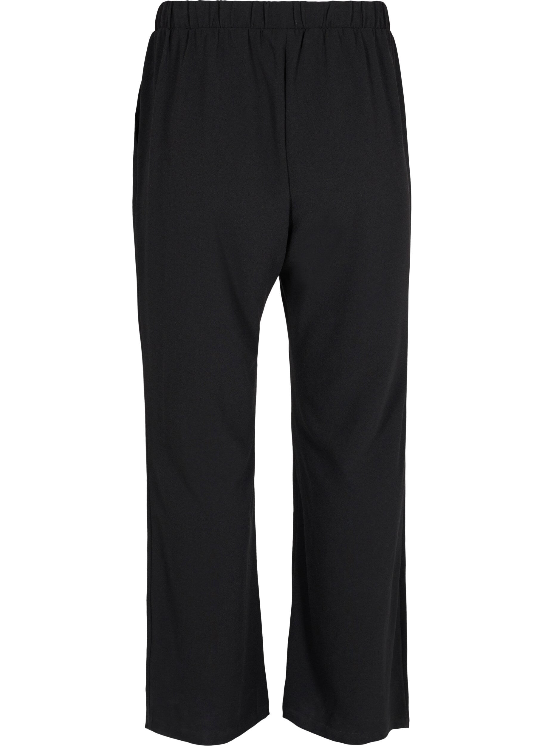ZizziFlared broek met elastiek in de taille, Zwart, Packshot image number 1