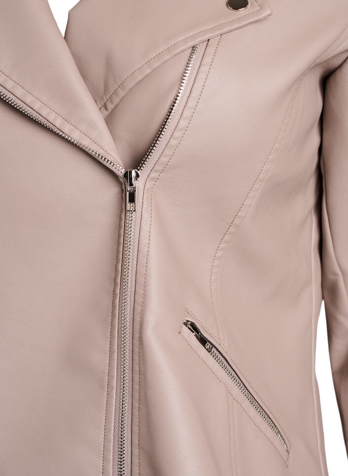 Bikerjack in imitatieleer, Beige, Packshot image number 2