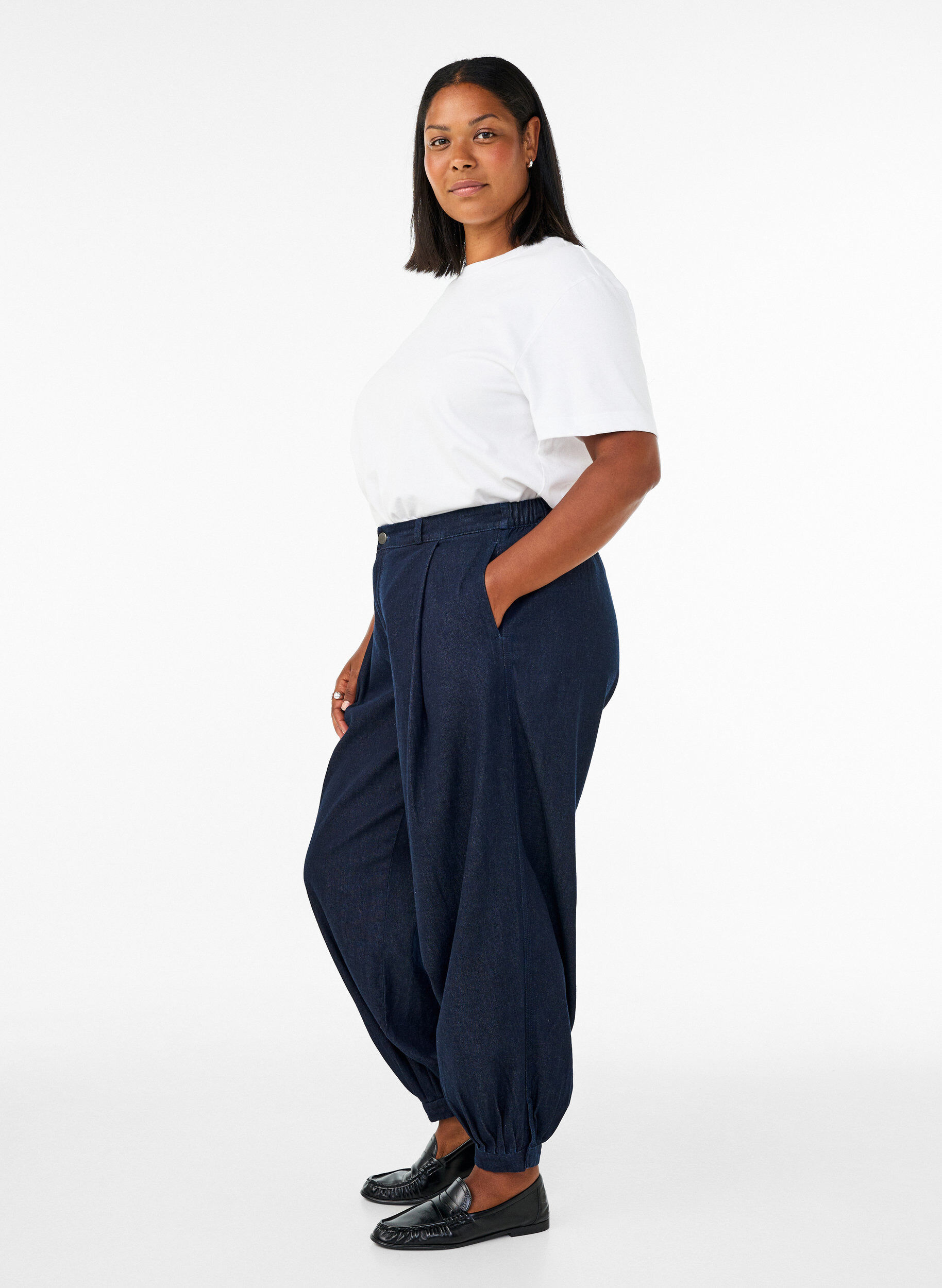 ZizziHigh waist ballonjeans, Blauw, Model image number 3