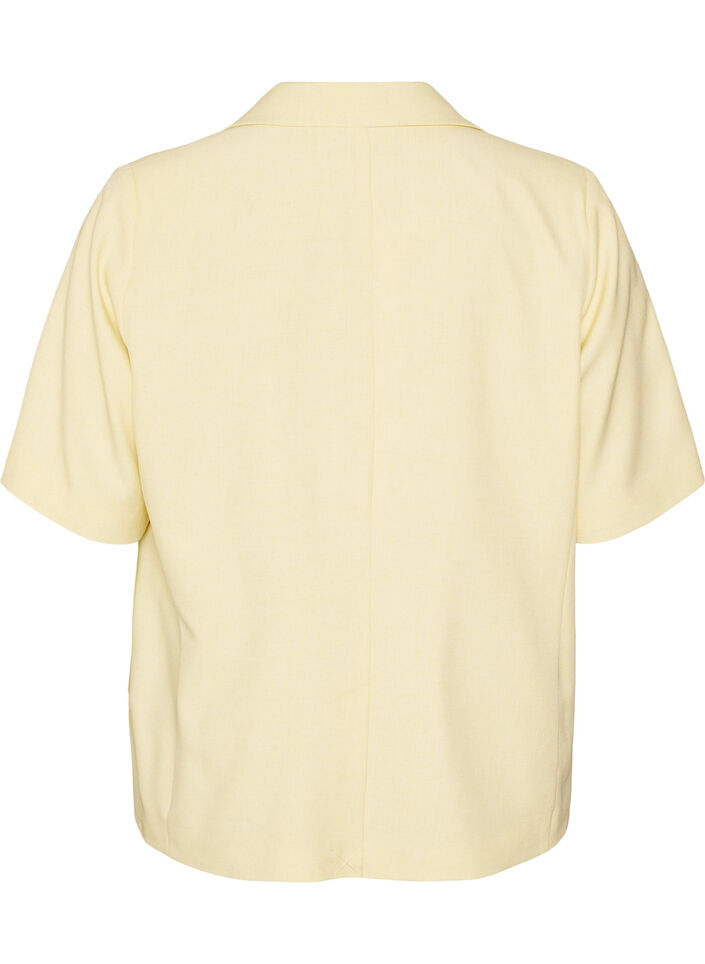 Blazer met korte mouwen en revers, Geel, Packshot image number 1