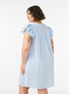 Gestreepte katoenen jurk met ruches en een A-lijn pasvorm, Blauw, Model image number 2