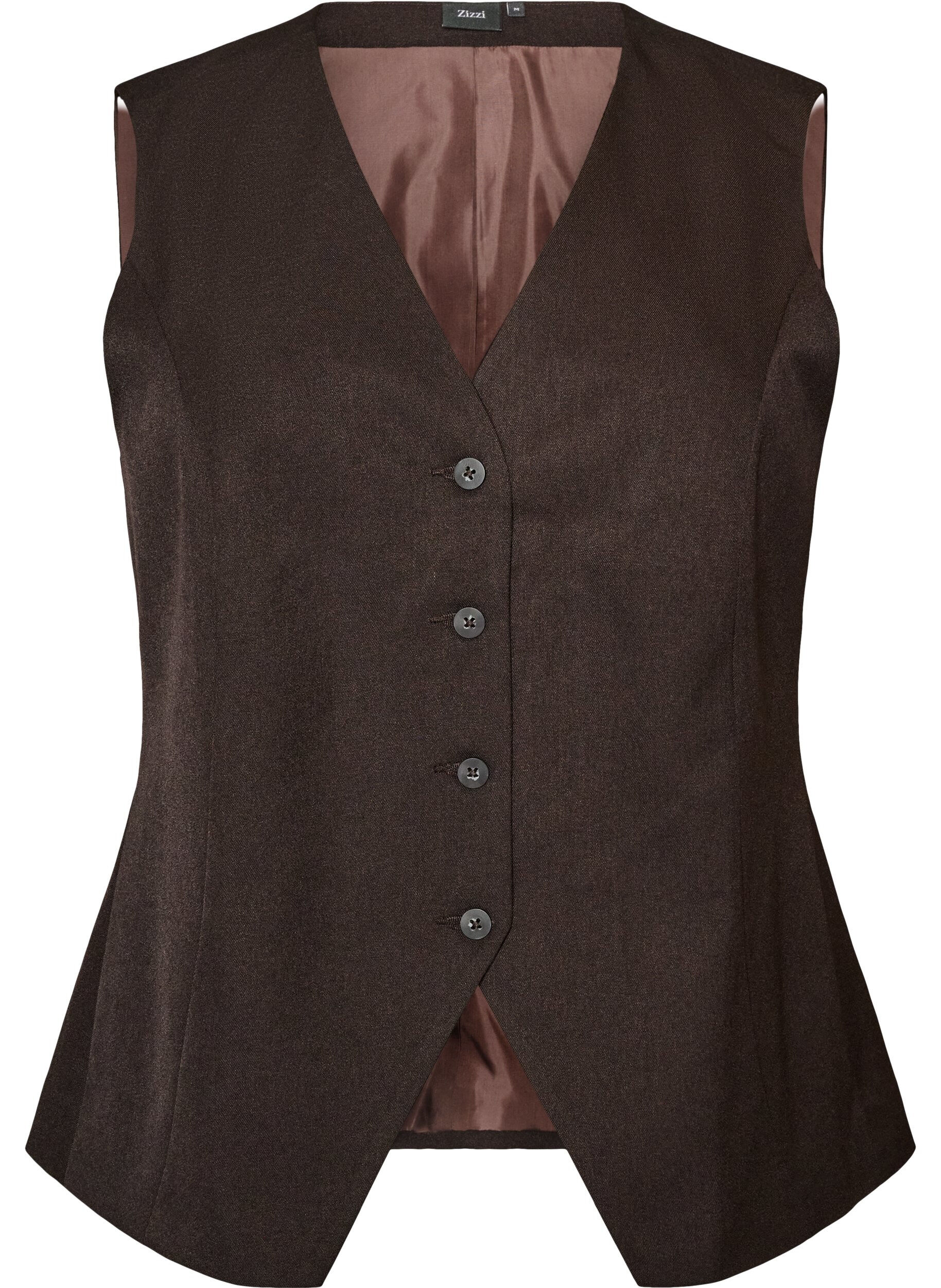 ZizziGilet met knoopsluiting, Bruin, Packshot image number 0