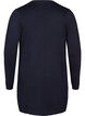 Lang gebreid vest in viscosemix, Blauw, Packshot image number 1