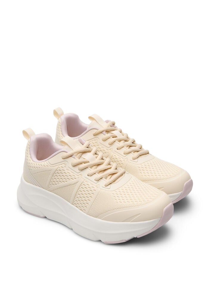 Wide fit - Comfort sneakers met schokabsorberende zool, Whitecap Gray, Packshot