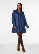 Korte jurk in denimlook met ruches, Blauw, Model image number 1