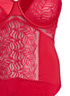 Bodystocking met kant- en satijndetail, Rood, Packshot image number 2