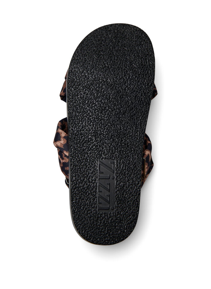 Wide fit - Sandal met knoopdetail, Leopard AOP, Packshot