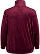 Velour cardigan met ritssluiting en hoge kraag, Donker Bordeaux, Packshot image number 1