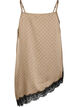 Top met bandjes en een kanten asymmetrische zoom, Beige, Packshot image number 1