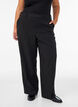 Op maat gemaakte broek met wijde pijpen en hoge taille, Zwart, Model image number 3
