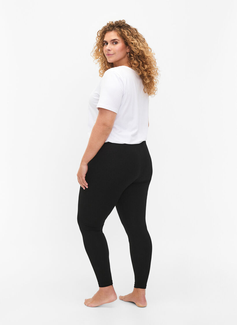 2-pack katoenen leggings, Zwart, Model image number 2