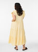 Mouwloze midi jurk in linnen en viscose met ruches, Geel, Model image number 1