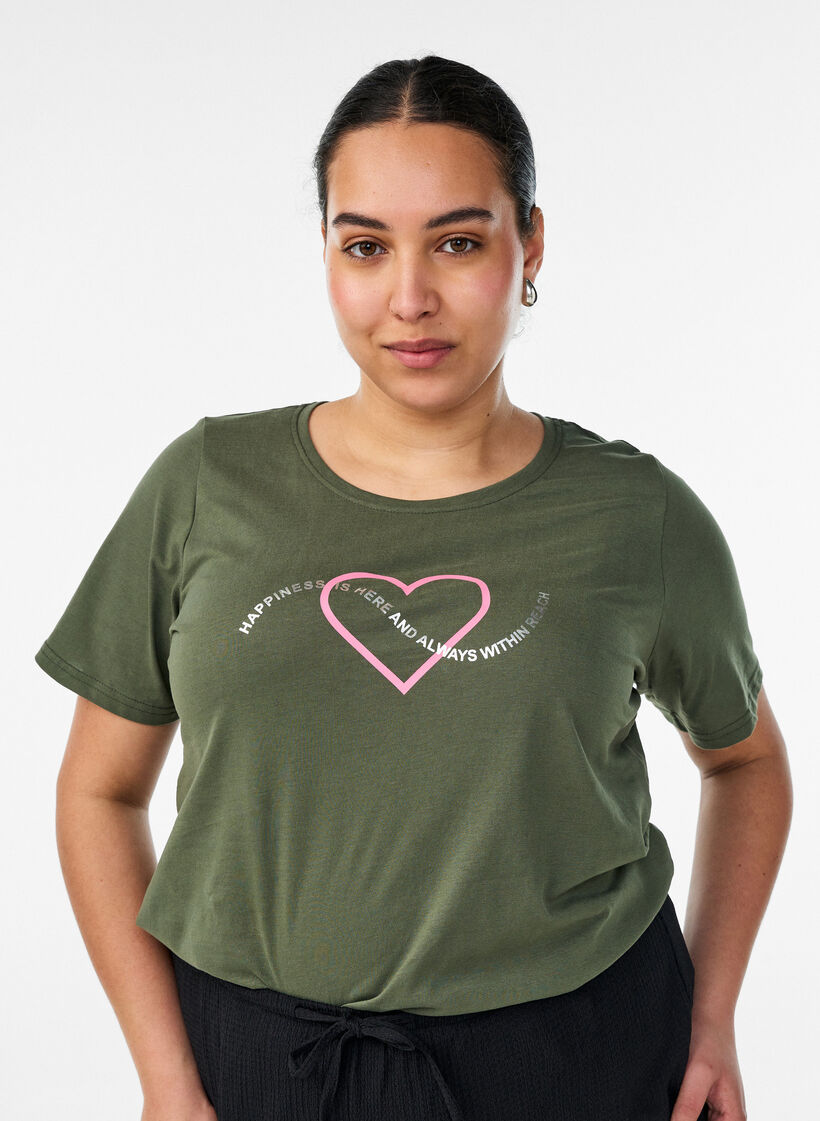 T-shirt imprim&eacute;, Vert, Model image number 0