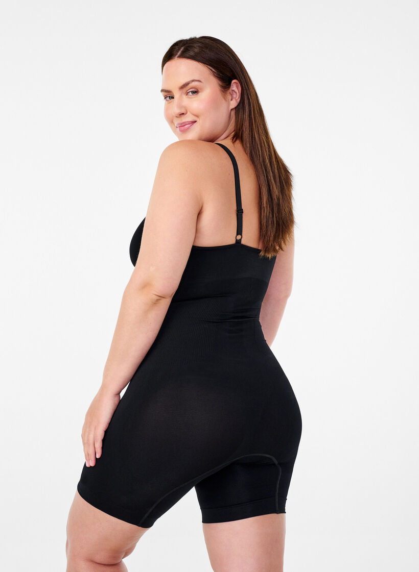 Shapewear bodysuit met opening aan de onderkant, Zwart, Model
