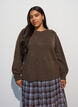 Breisel blouse met knoopdetail, Bruin, Model image number 0