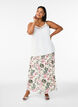 Maxi rok in viscose met smokwerk, Vanille, Model image number 0