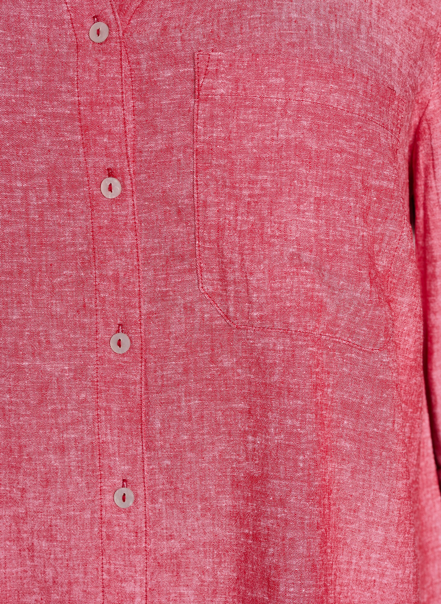 ZizziLinnen en viscose shirt met 3/4 mouwen, Rood, Packshot image number 2