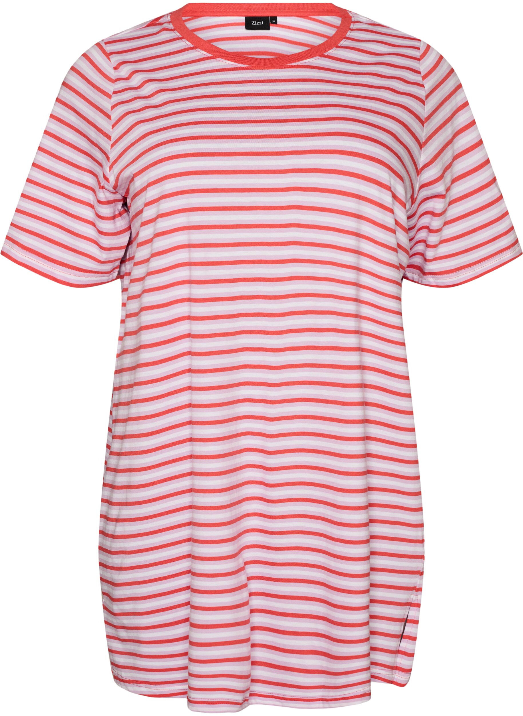Lang oversized gestreept T-shirt in biologische katoen