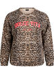 Sweatshirt met luipaardprint en statementprint, Bruin, Packshot image number 0