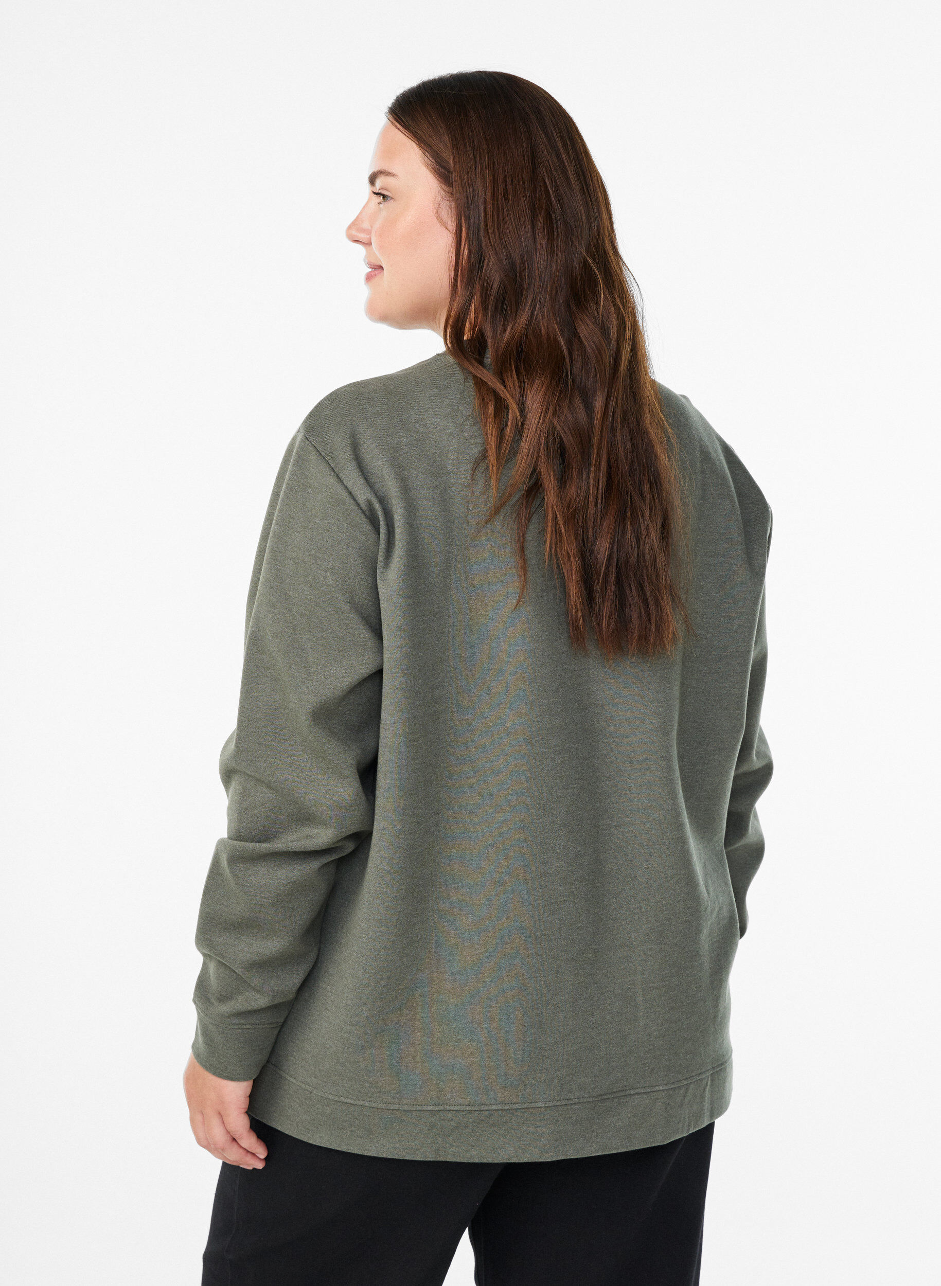 ZizziFLASH - Sweatshirt met ronde hals, Groen, Model image number 2