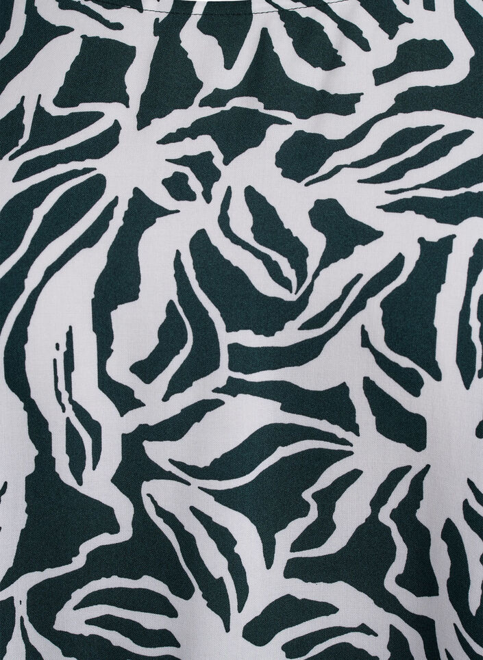 Viscose blouse met korte mouwen en print, Groen, Packshot image number 2