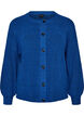 Geribde cardigan met knopen, Blauw, Packshot image number 0