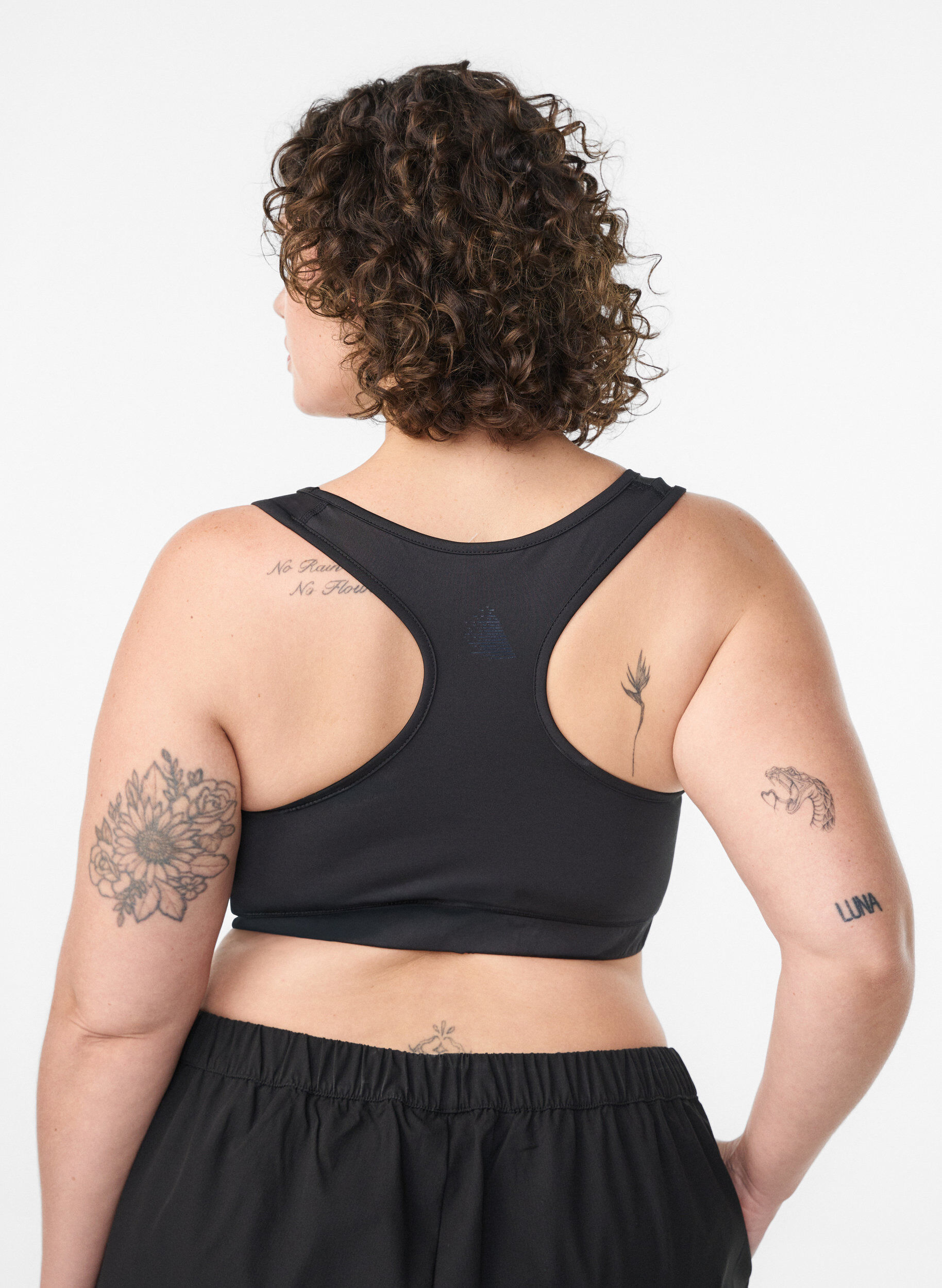 ZizziSport-bh met racerback, Zwart, Model image number 2