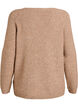 Gebreide blouse met V-hals en raglanmouwen, Bruin, Packshot image number 1