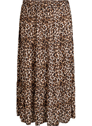 ZizziLange rok met elastiek in de taille, Leopard AOP, Packshot image number 0
