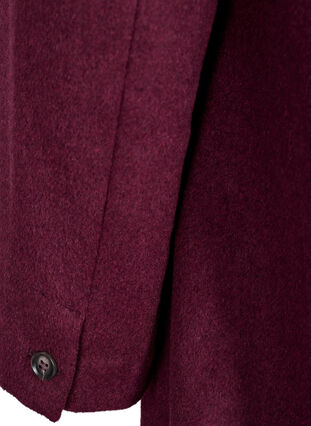 ZizziWollen jas met dubbele knoopsluiting, Maroon Banner Mel., Packshot image number 3