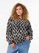 Blouse met lange mouwen, print en strikjes, Zwart, Model image number 0