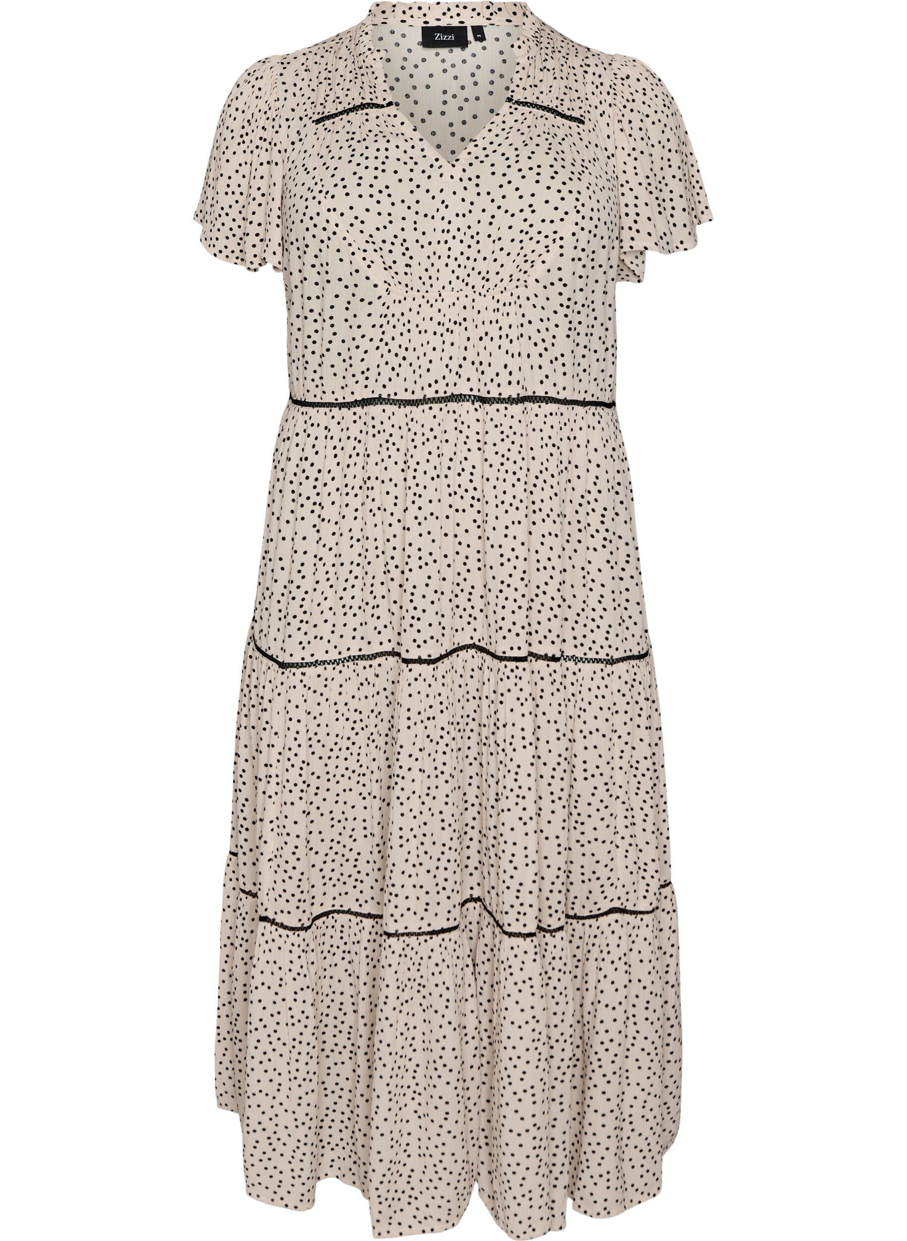 Robe midi en viscose &agrave; motif