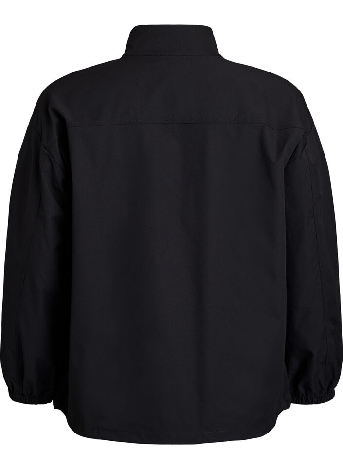 Sportieve anorak met reflecterende details en zakken, Zwart, Packshot image number 1