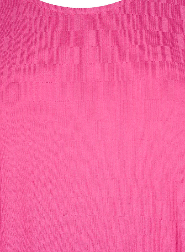 Blouse met textuur en 3/4 mouwen, Roze, Packshot image number 2