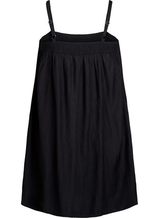 ZizziKorte viscose jurk met spaghettibandjes, Zwart, Packshot image number 1