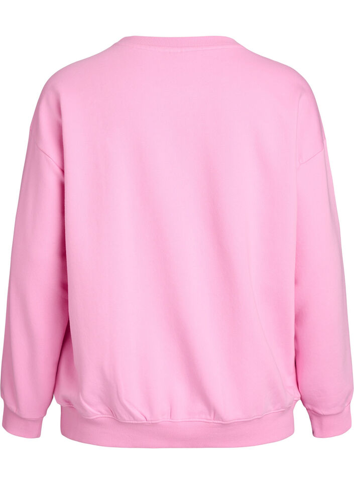Sweatshirt met tekstprint, Roze, Packshot image number 1