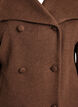 Korte jas met kraag en met stof bedekte knopen, Bruin, Packshot image number 2