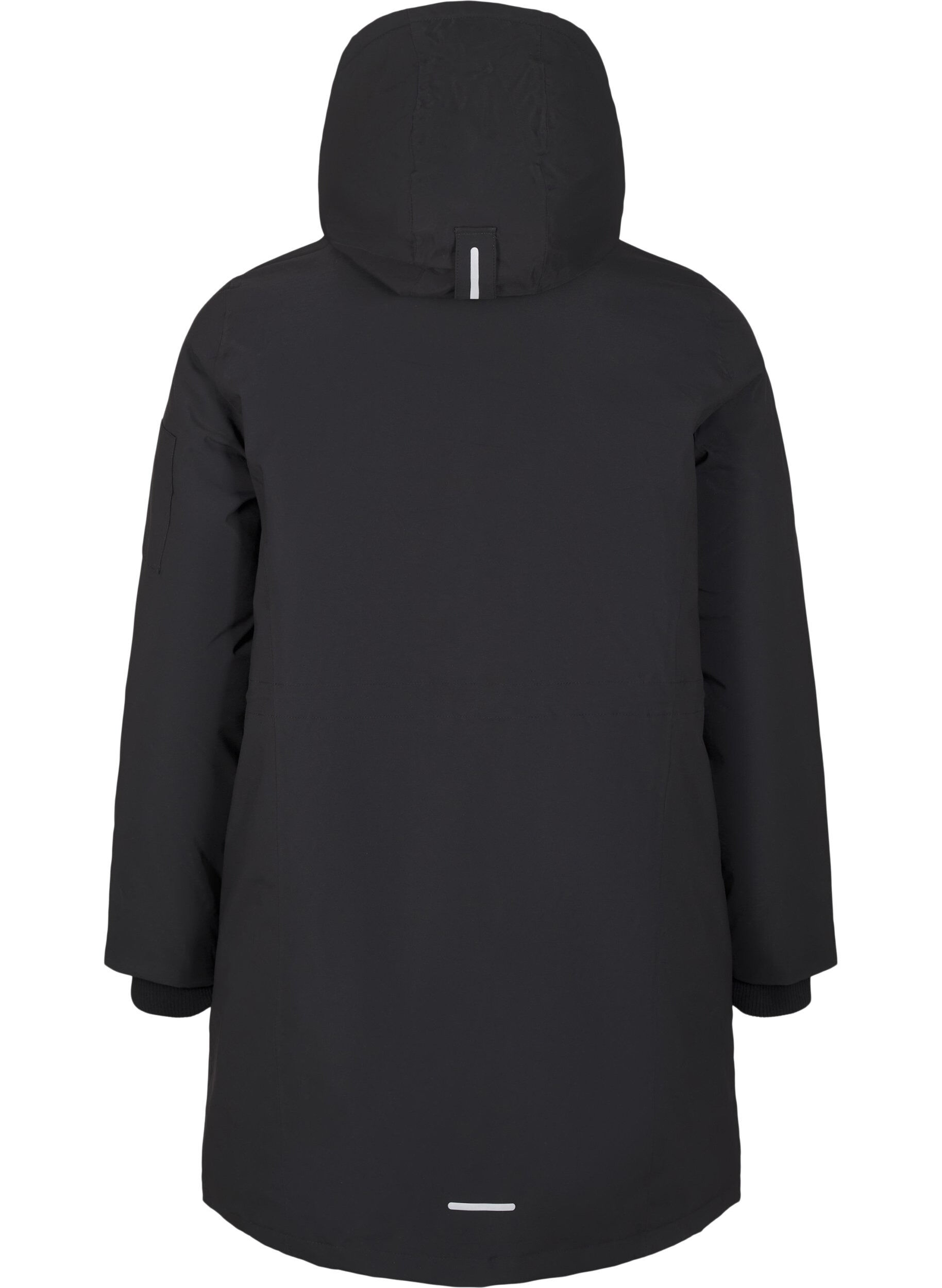 ZizziPraktische winterjas met capuchon en zakken, Zwart, Packshot image number 1