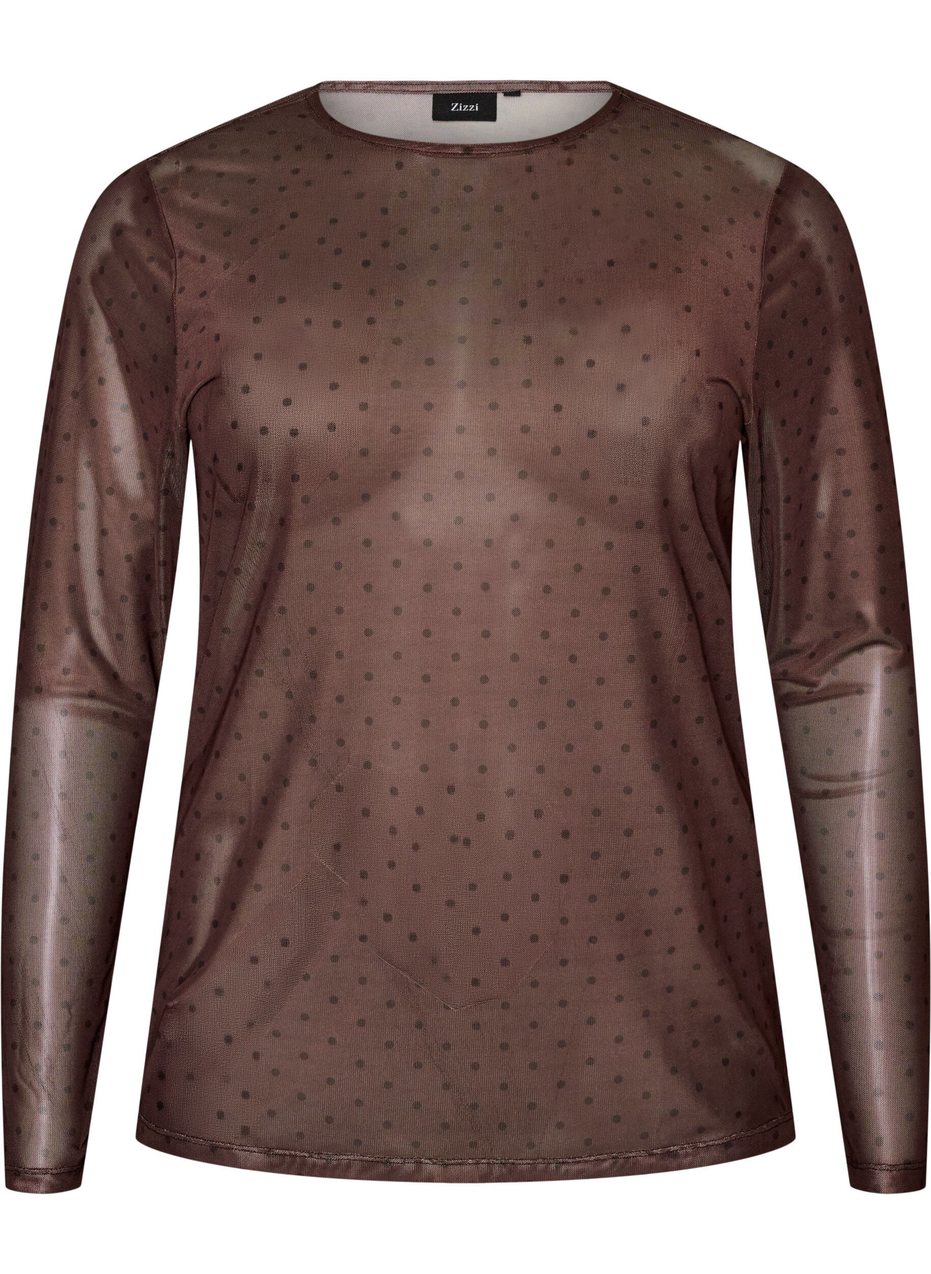 Mesh blouse met print