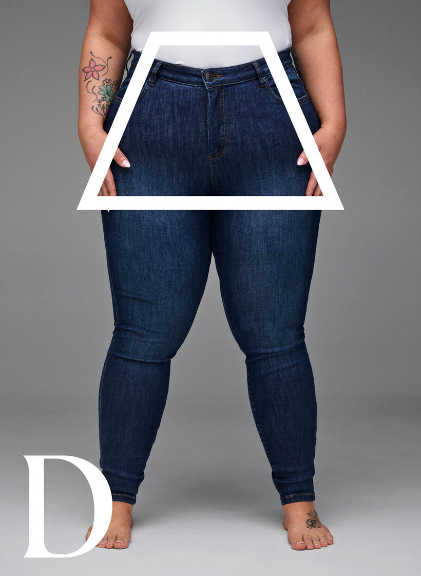 Super smalle jeans met hoge taille, Dark Blue, Model