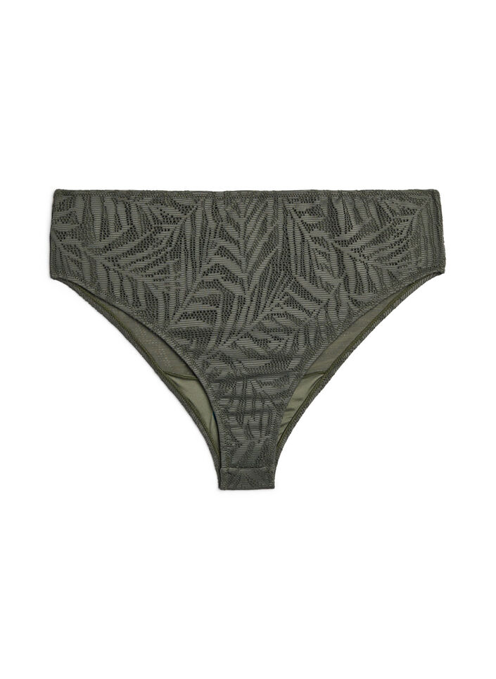 Braziliaanse bikinislip in gestructureerd mesh, Groen, Packshot