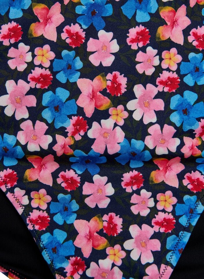 Hoog getailleerde bloemrijke bikini broekjes, Rood, Packshot image number 2