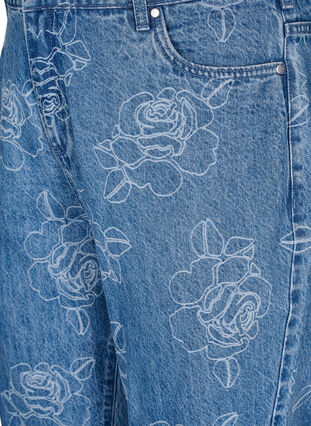 ZizziMille jeans met een bloemenpatroon, Light Blue Denim, Packshot image number 2