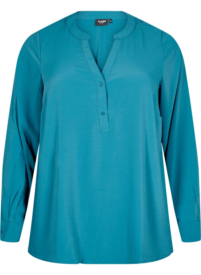 FLASH - Blouse met lange mouwen, Groen, Packshot image number 0