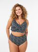 Bikinibroekje met print en hoge taille, Groen, Model image number 0