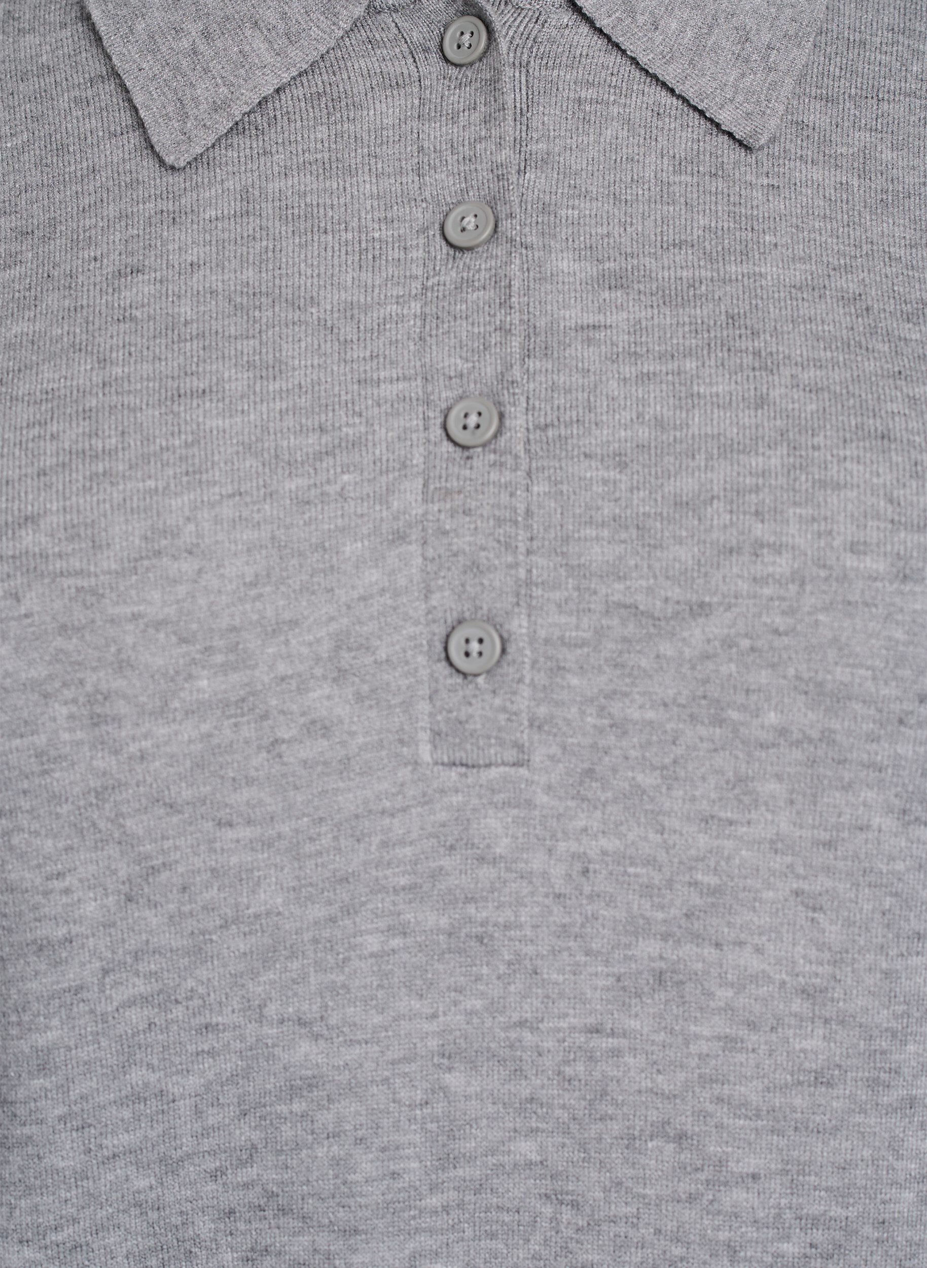 ZizziStrik blouse met kraag, Grijs, Packshot image number 2