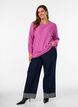Gem&ecirc;leerde gebreide blouse met ronde hals, Paars, Model image number 1